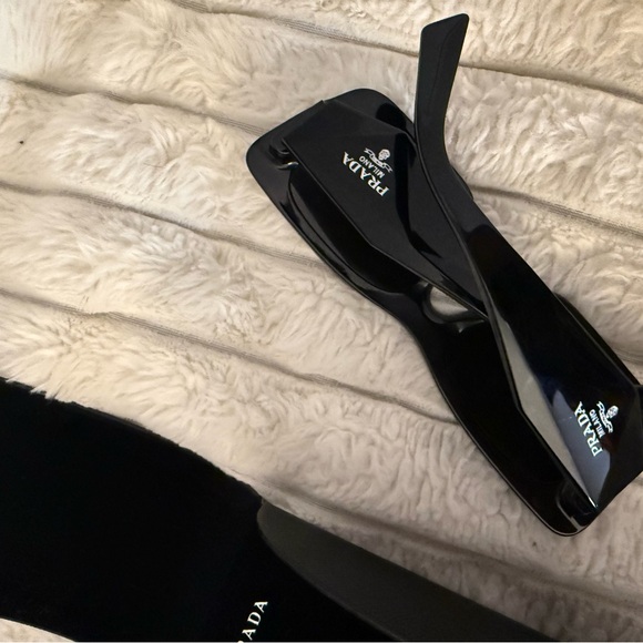 Prada Black Sunglasses with Triangle Logo - Picture 7 of 10